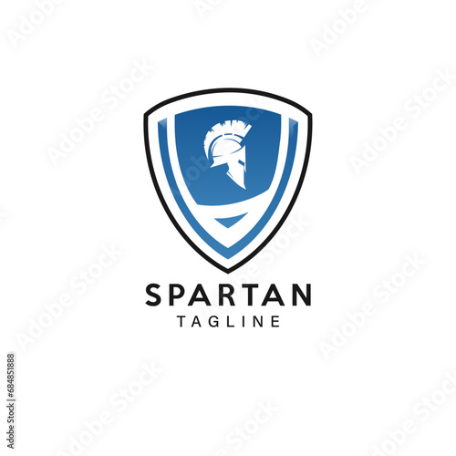 Spartan Shield Warrior Logo Symbol Design Template Flat Style Vector
