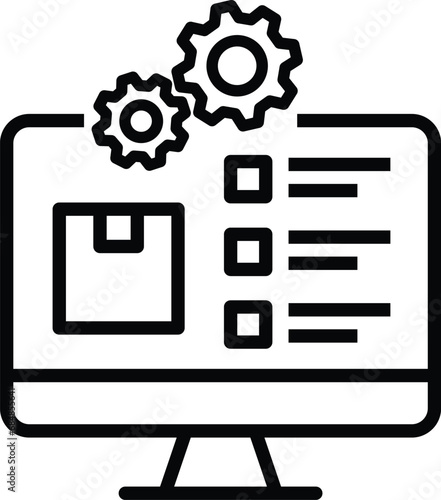 manage stock program icon manage inventory Management software symbol