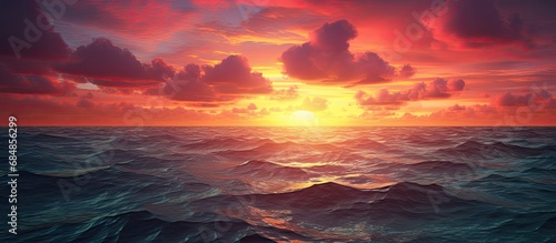 Gorgeous sunset over the ocean. © 2rogan