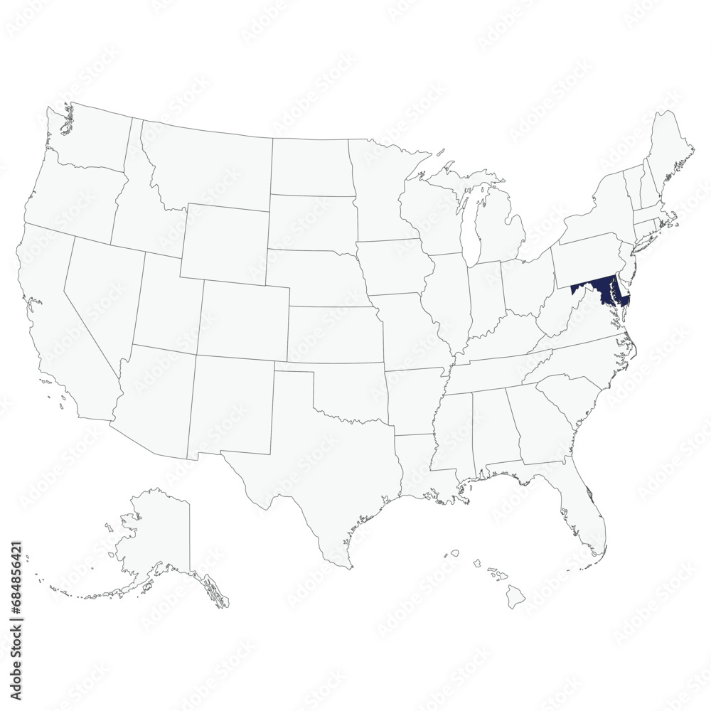 Fototapeta premium Maryland US state map. USA map