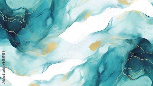 Marble seamless pattern. Blue alcohol ink texture. illustration. Generative AI