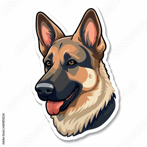 German Shepherd in cartoon, doodle style. Isolated 2d vector illustration in logo, icon style, Eps 10. AI Generative