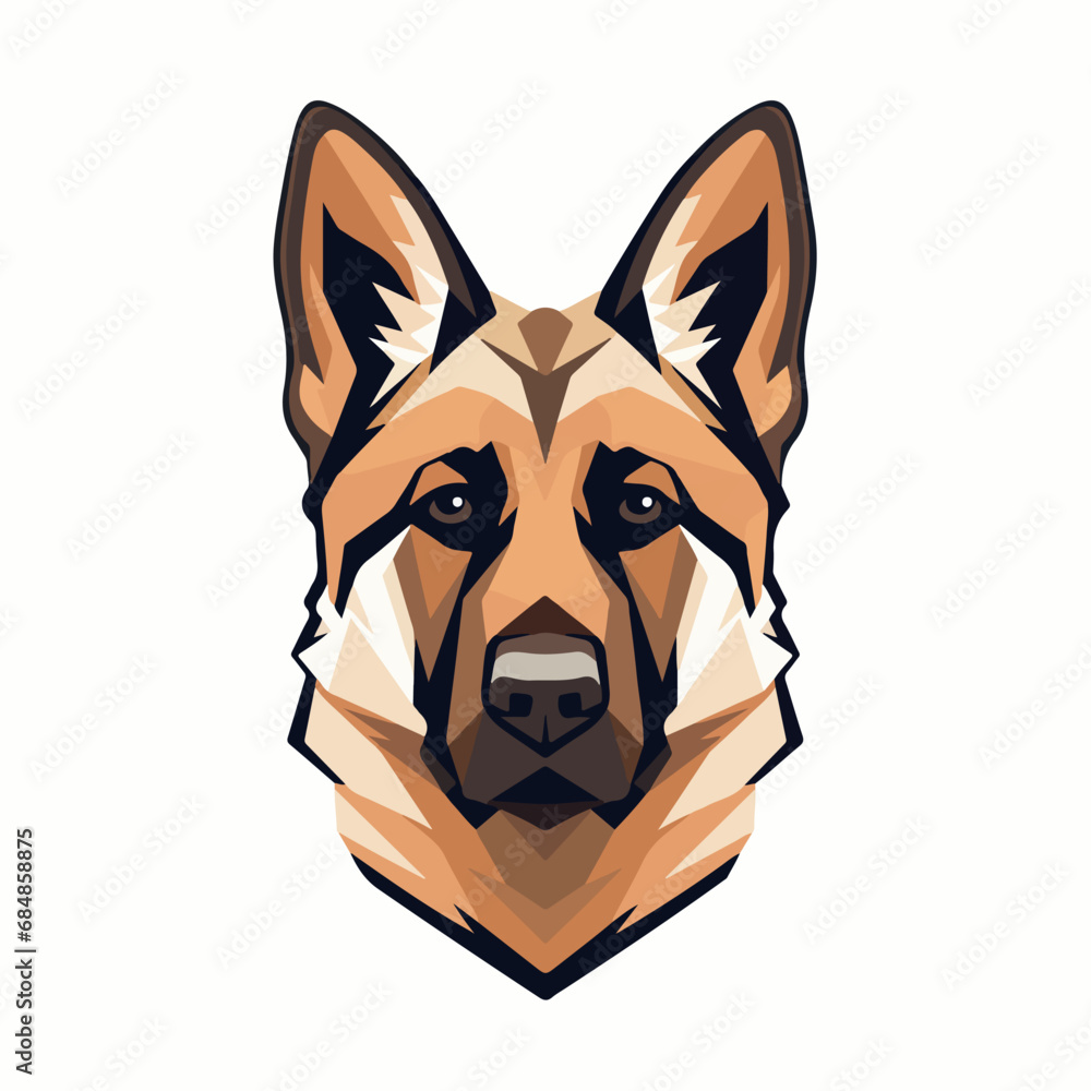 German Shepherd in cartoon, doodle style. Isolated 2d vector illustration in logo, icon style, Eps 10. AI Generative