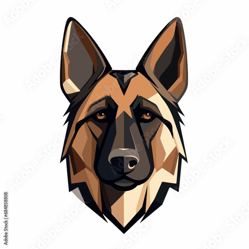 German Shepherd in cartoon, doodle style. Isolated 2d vector illustration in logo, icon style, Eps 10. AI Generative © Alexey