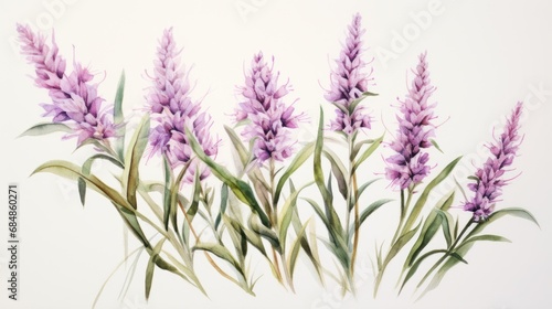 Watercolor Sketch of Liatris Scariosa AI Generated