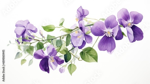 Watercolor Rendering of Jovellana Violacea AI Generated