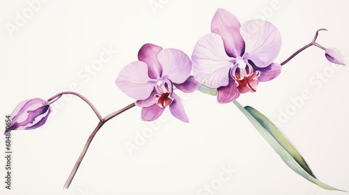 Watercolor Painting of the Phantom Orchid on a White Canvas AI Generated