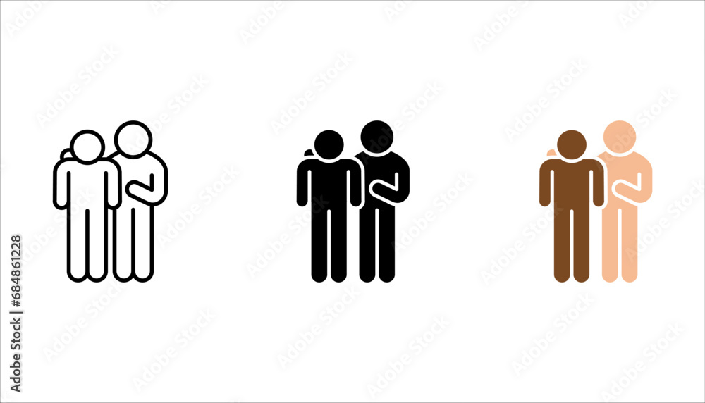 empathy and compassion icon set, mental personality problem, hug friendship, vector illustration on white background empathy and compassion icon set, mental personality problem, hug friendship, vector illustration on white background