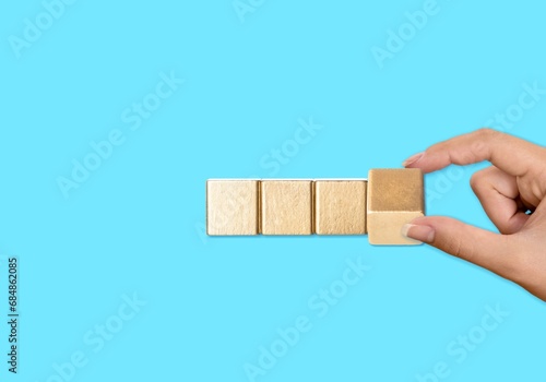2024 New Year concept on wooden blocks