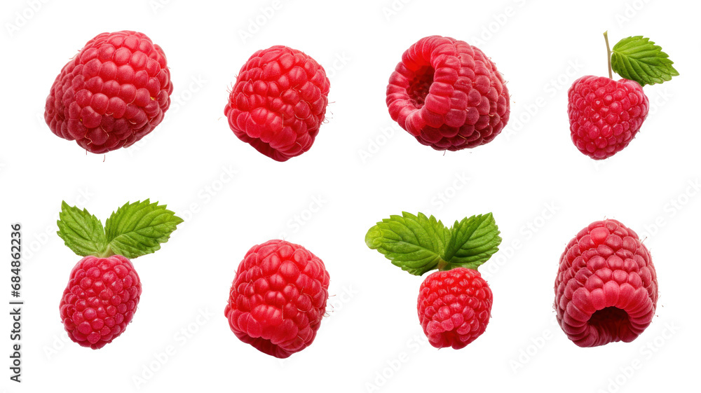 Set of raspberries, isolated Set of raspberries, isolated