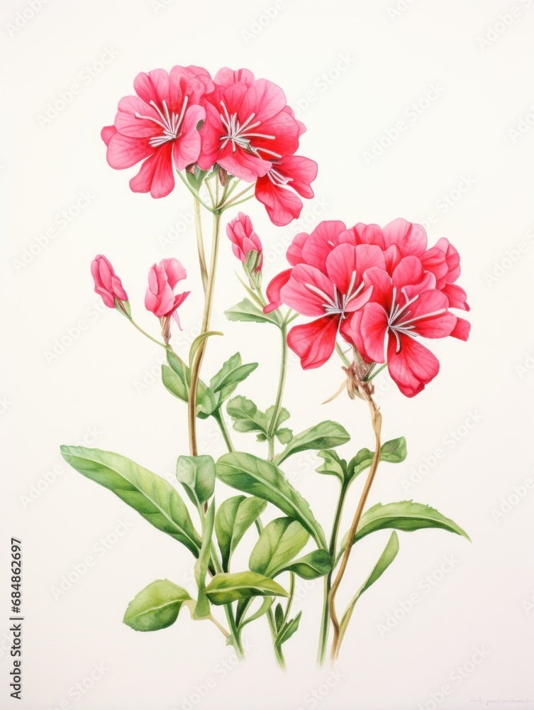 Watercolor Depiction of the Gibraltar Campion on a White Canvas AI Generated