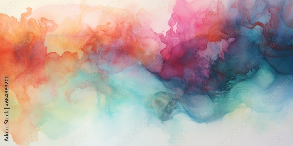 Vibrant Watercolor Ink Gradient on Paper AI Generated