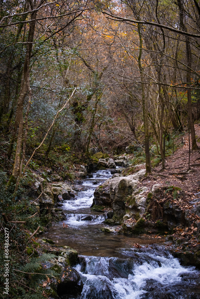 Autumn river in Zugarramurdi forest. Autumn river in Zugarramurdi forest.