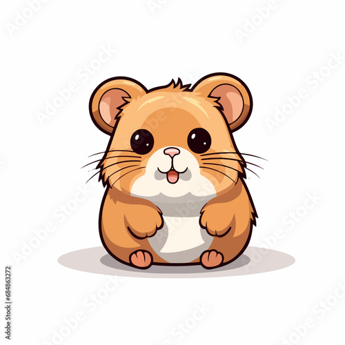 Hamsterin cartoon  doodle style. Isolated 2d vector illustration in logo  icon style  Eps 10  black and white. AI Generative