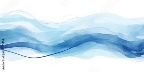 Abstract Watercolor Ocean Waves AI Generated