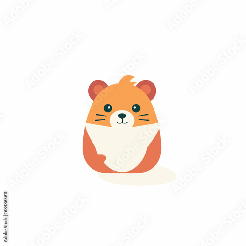 Hamsterin cartoon, doodle style. Isolated 2d vector illustration in logo, icon style, Eps 10, black and white. AI Generative