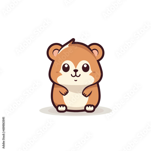 Hamsterin cartoon  doodle style. Isolated 2d vector illustration in logo  icon style  Eps 10  black and white. AI Generative