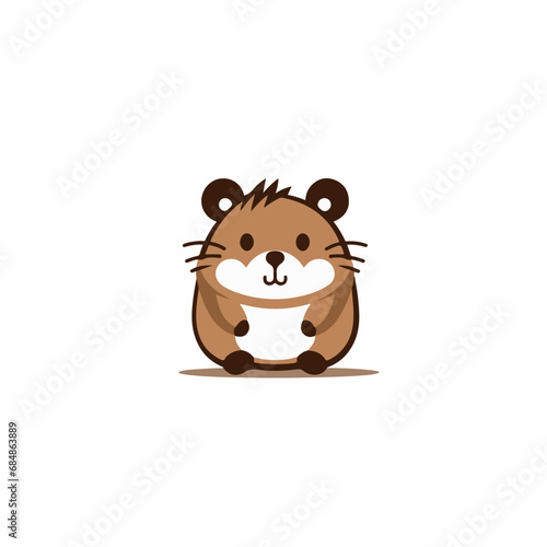 Hamsterin cartoon  doodle style. Isolated 2d vector illustration in logo  icon style  Eps 10  black and white. AI Generative