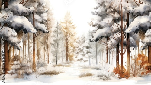 Enchanting Winter Woodland with Hidden Christmas Decorations AI Generated