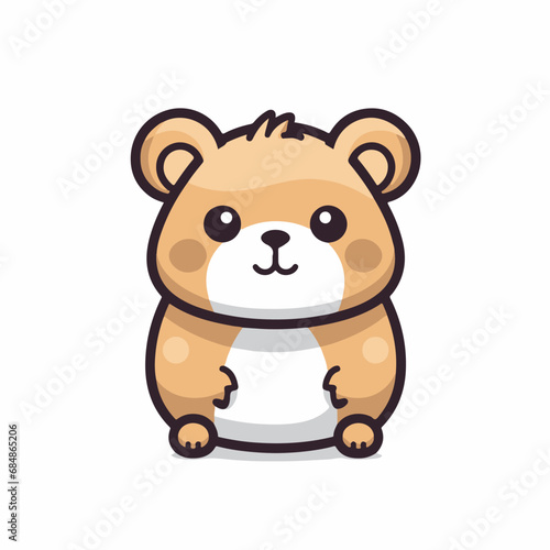 Hamsterin cartoon  doodle style. Isolated 2d vector illustration in logo  icon style  Eps 10  black and white. AI Generative