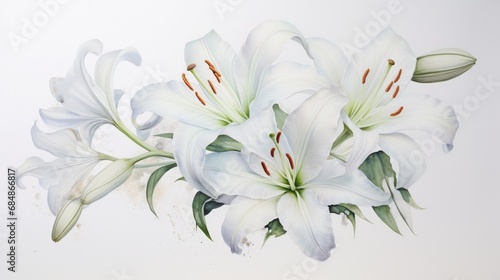 Soft Delicate Watercolor of the Gentle Soothing Lily AI Generated