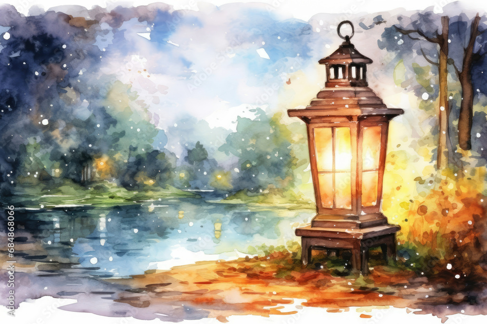 Obraz premium Light nature lake landscape background art