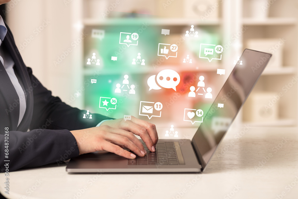 Young person surfing on social media network Young person surfing on social media network