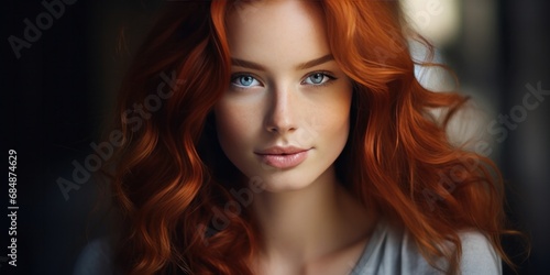 woman with red hair smiling, in the style of flickering light, generative AI © VALUEINVESTOR