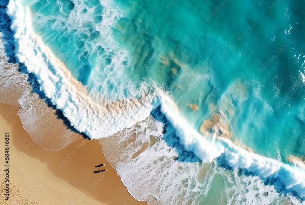 beautiful view of the beach from above. generative ai