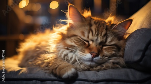 Close-up of a relaxed cat resting © Banana Images