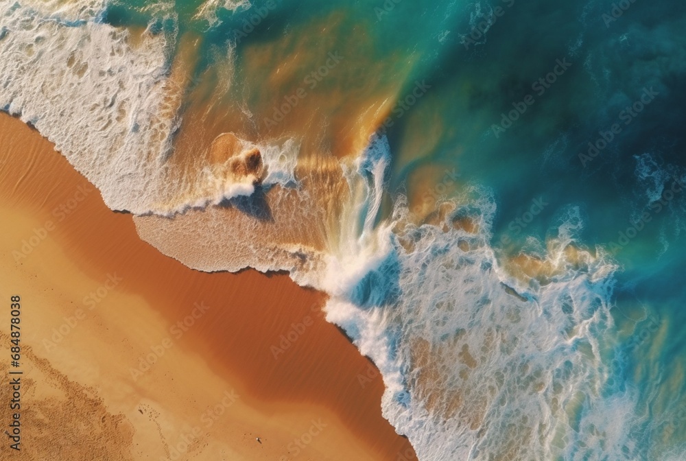 beautiful view of the beach from above. generative ai beautiful view of the beach from above. generative ai