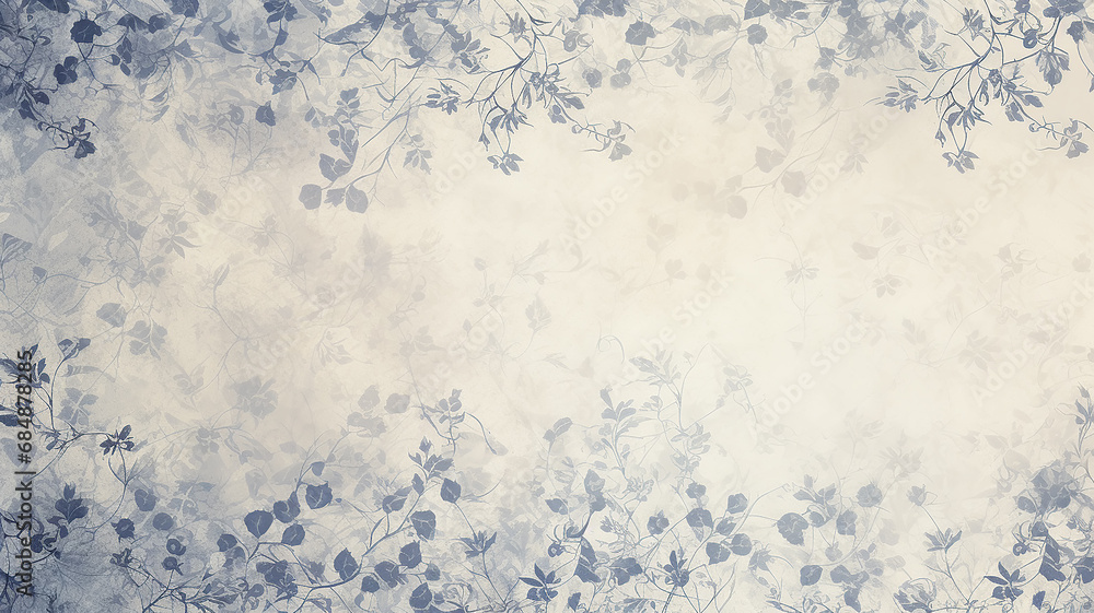 blue vintage floral wallpaper ornament abstract background copy space, classic style design