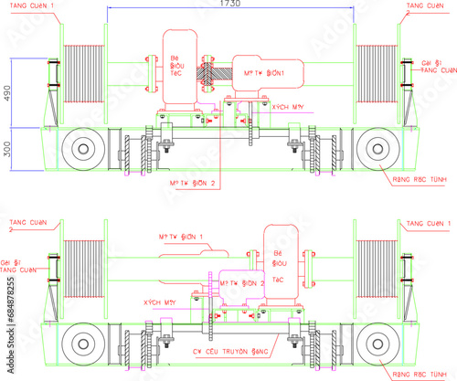 Vector sketch illustration of design method for how erection girder works