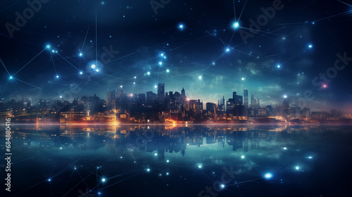 view of the city abstract light background