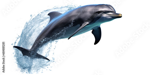 dolphin white background, dolphin water, isolated © elina