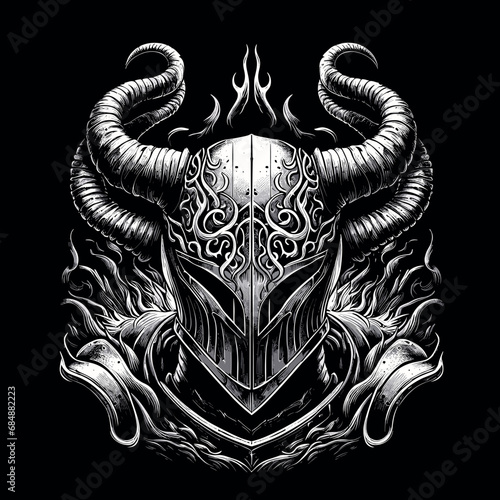 "The Fiery Helmet of the Wrathful Demon Knight"