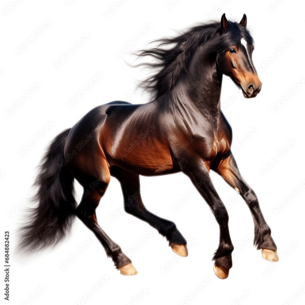 horse white background, horse isolated, Chestnut horse