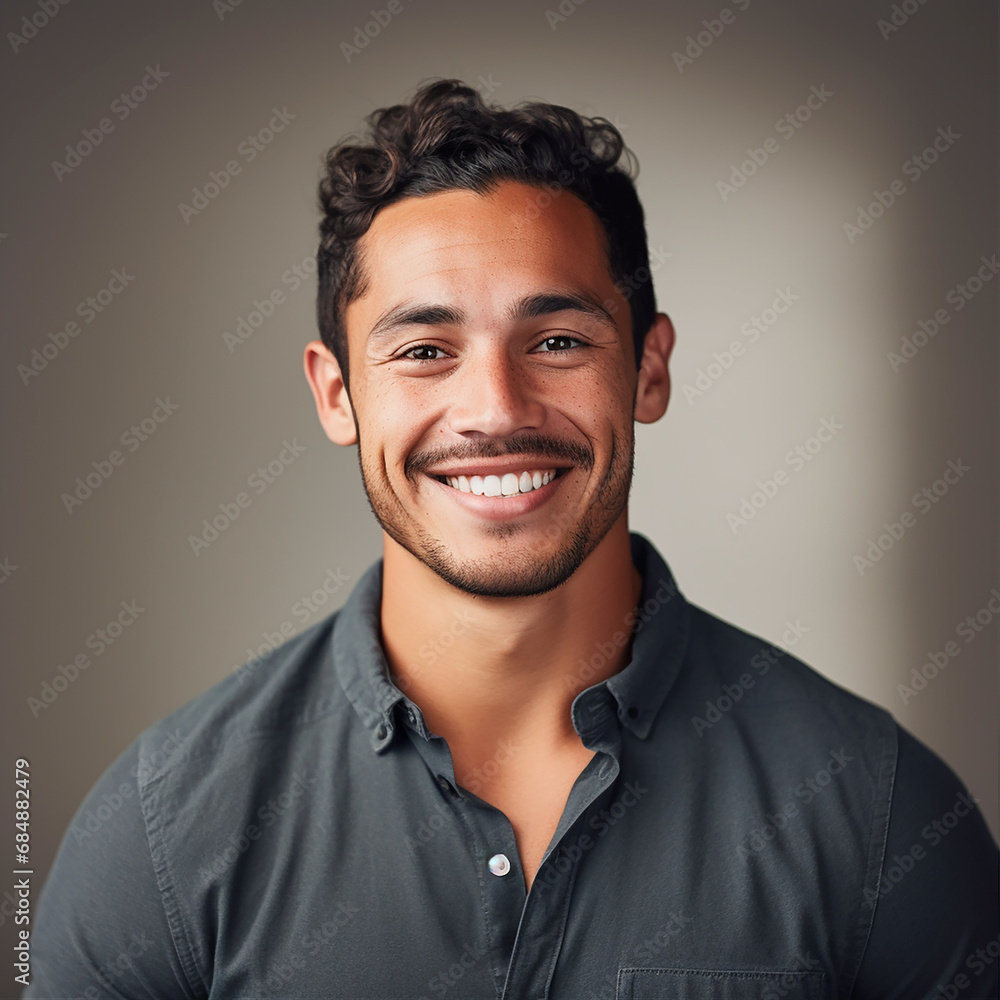 Obraz premium chico guapo con barba y pelo corto generado por ia