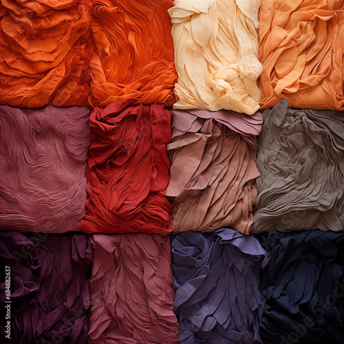 Pantone de colores representado con diferentes telas generado por ia
 photo