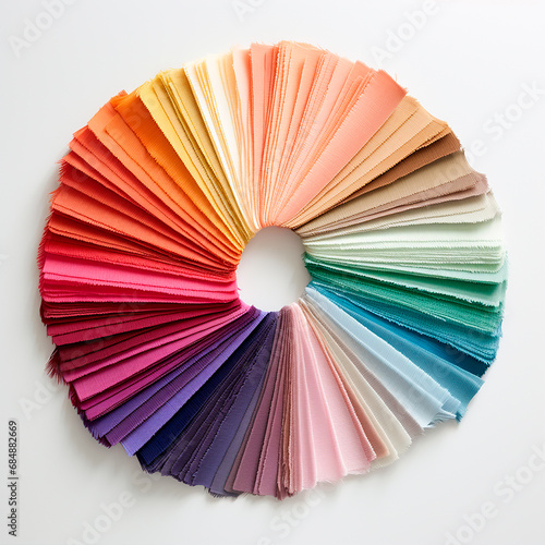 Pantone de colores representado con diferentes telas generado por ia 
