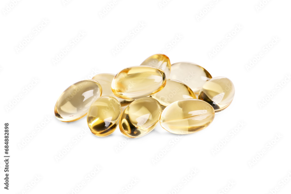 Many pills isolated on white. Medicinal treatment
