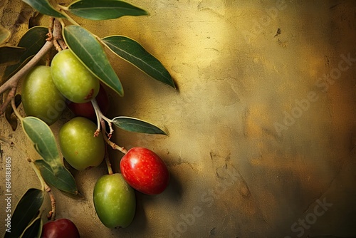 Olive Magic: Festive Vintage Abstract Blurred Image photo