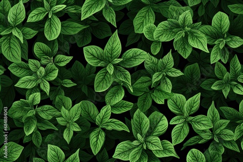 Oregano Green Color  Mediterranean Herb Pattern     Vibrant and Invigorating