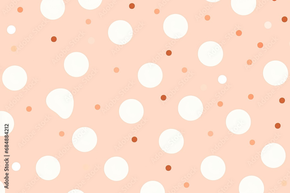 Peach Color Seamless Modern Dotted Background: Vibrant Polka Dot Wallpaper Design