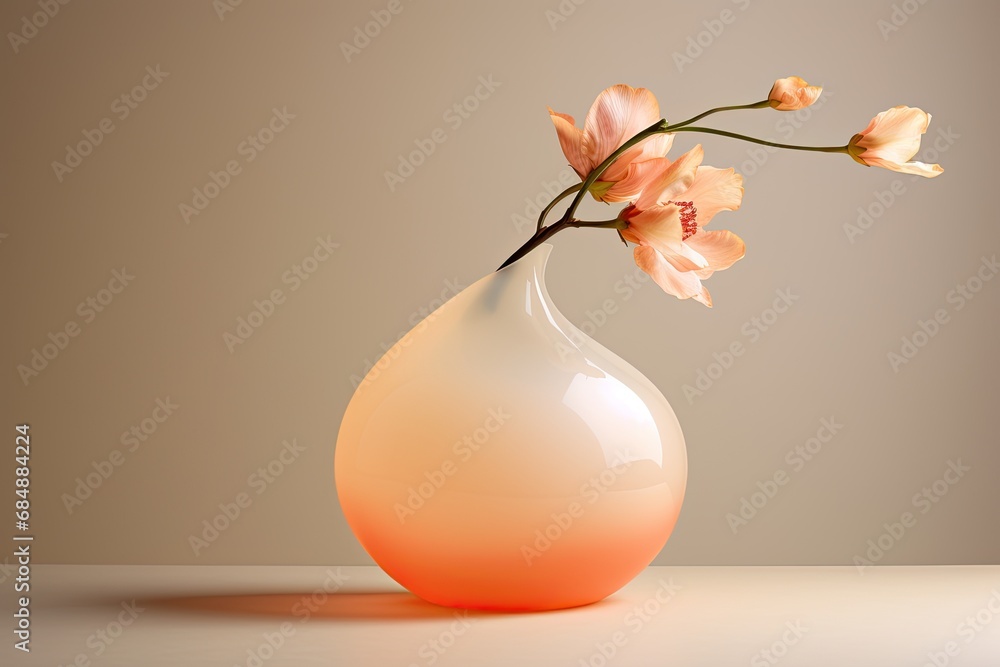 Peachy Brilliance: Captivating Matte Glass Effect Image Spins Serenity