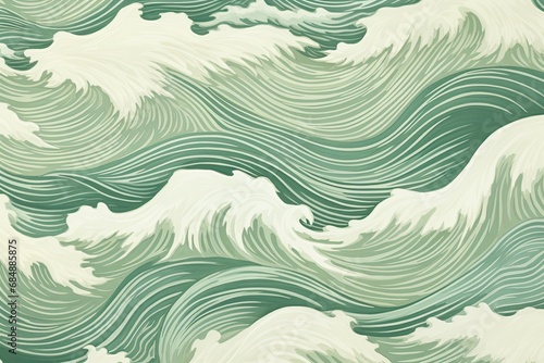 Sea Green Serenity: A Tranquil Pattern of Calm Beach Waves