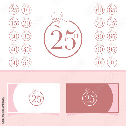 Hand drawn vector template Anniversary
