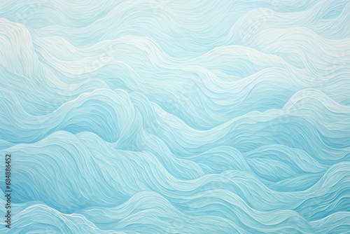 Soothing Sky Blue  Wavy Pattern Fragment of Paper Artwork