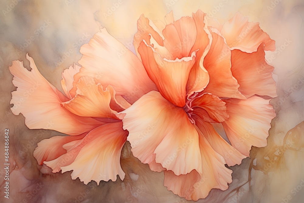 Tan Watercolor Delight: Whimsical Canvas Painting in Earthy Hues