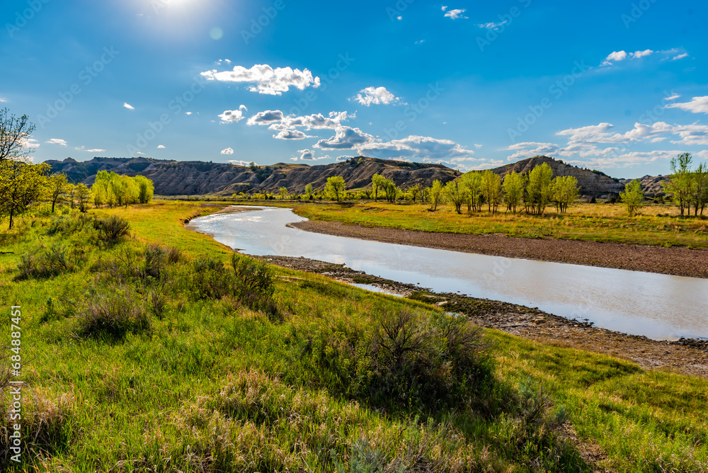 Naklejka premium River in the badlands